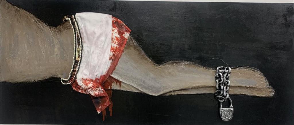 Down on Circumcision Floor, Relief painting by Juliet Pog-osia