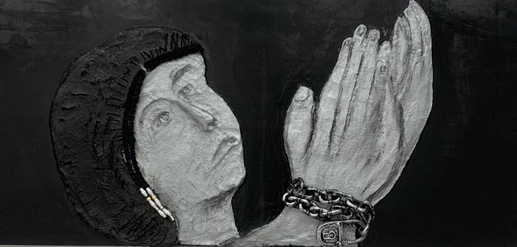 Educate Me, Relief painting Juliet Pog-osia